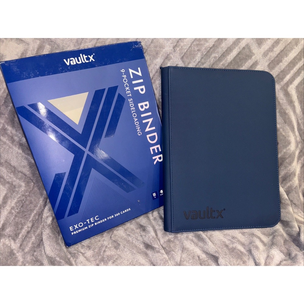 VaultX Premium‎ Exo-Tec® Zip Binder - 9 Pocket Trading Card Holds 360 -Blue